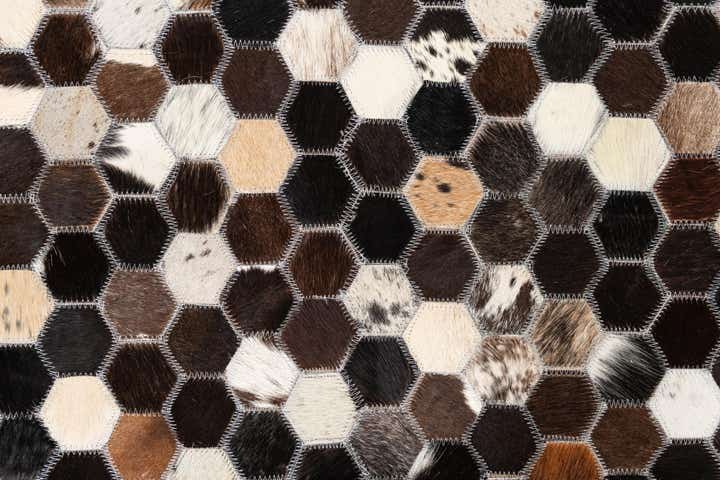 5' 1 x 7' 10 Cowhide Leather Rug