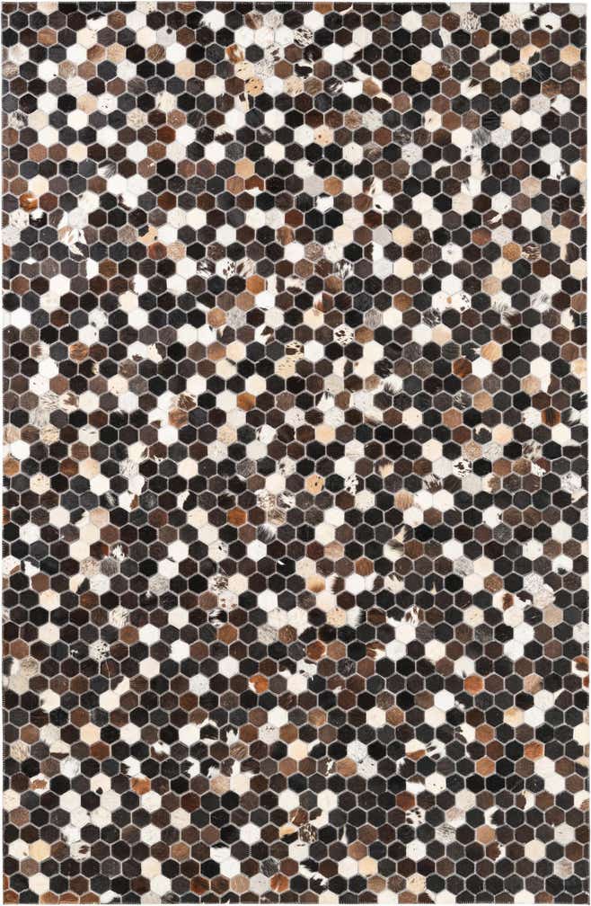 5' 1 x 7' 10 Cowhide Leather Rug