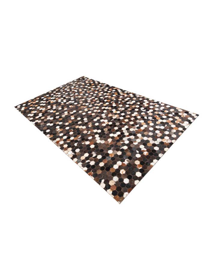 5' 1 x 8' 1 Cowhide Leather Rug