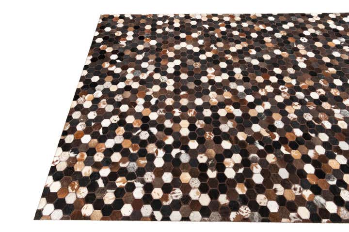 5' 1 x 8' 1 Cowhide Leather Rug