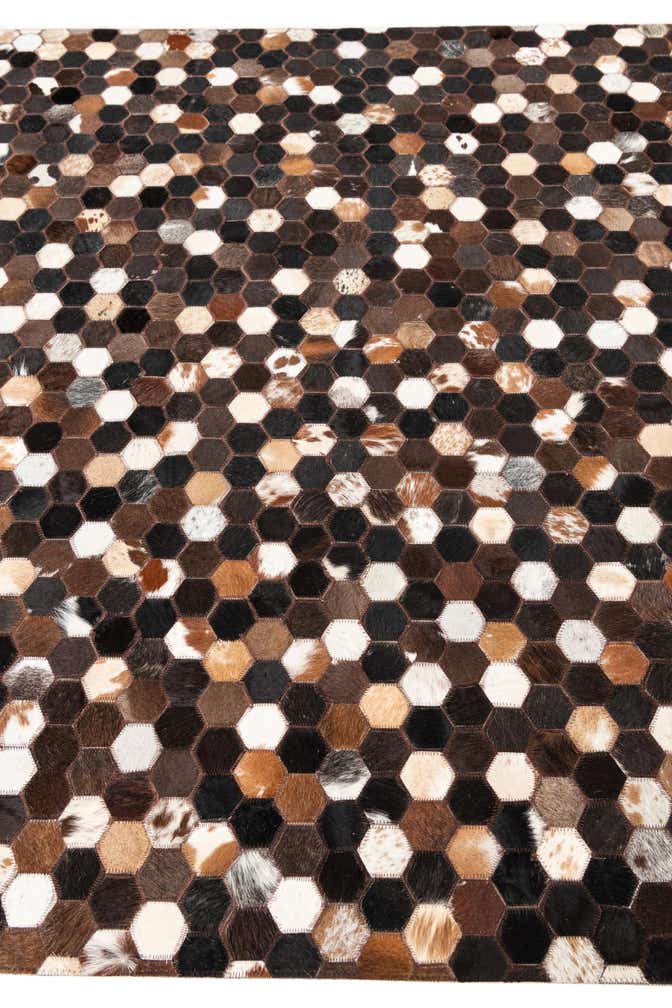 5' 1 x 8' 1 Cowhide Leather Rug