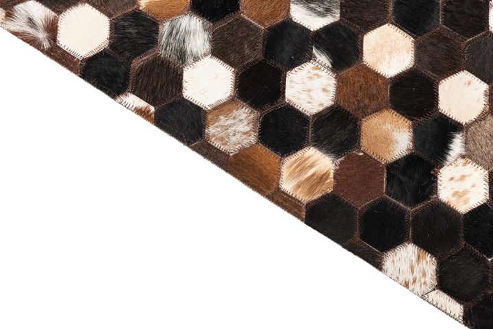 5' 1 x 8' 1 Cowhide Leather Rug
