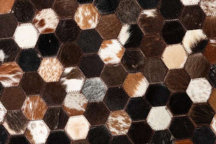 5' 1 x 8' 1 Cowhide Leather Rug