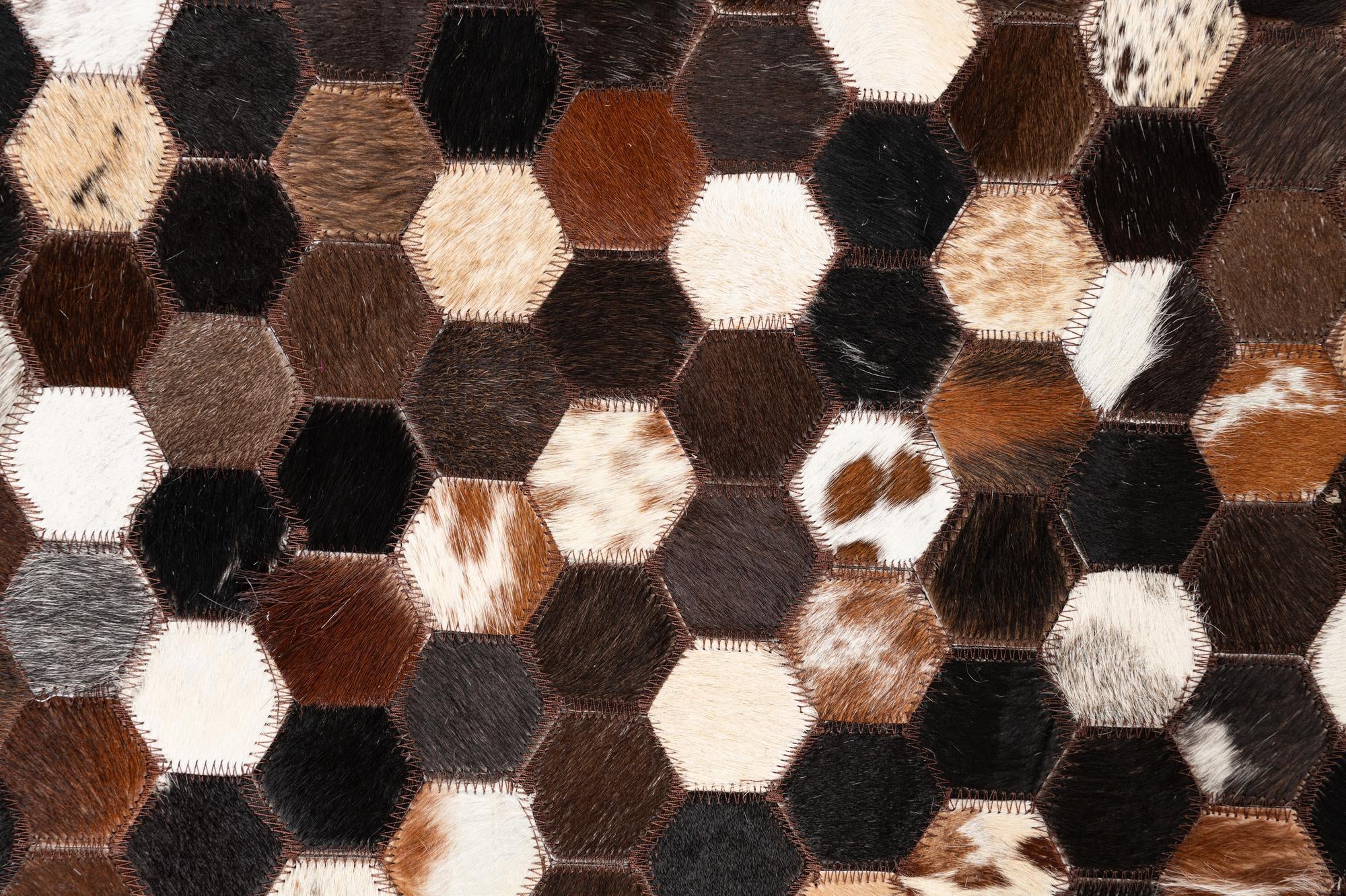 5' 1 x 8' 1 Cowhide Leather Rug