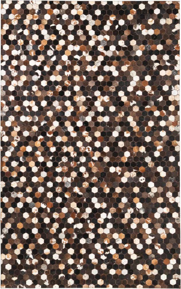 5' 1 x 8' 1 Cowhide Leather Rug