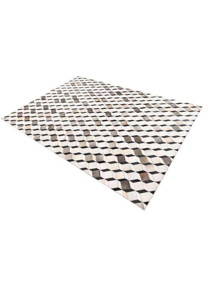 5' 3 x 7' 7 Cowhide Leather Rug