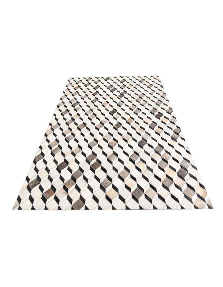 5' 3 x 7' 7 Cowhide Leather Rug