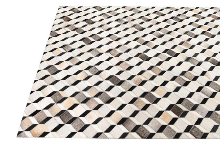 5' 3 x 7' 7 Cowhide Leather Rug