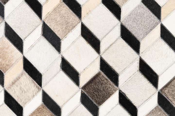 5' 3 x 7' 7 Cowhide Leather Rug