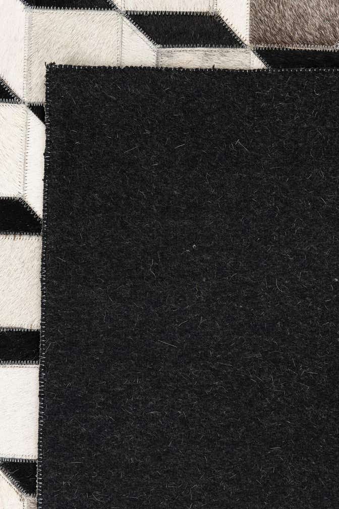 5' 3 x 7' 7 Cowhide Leather Rug