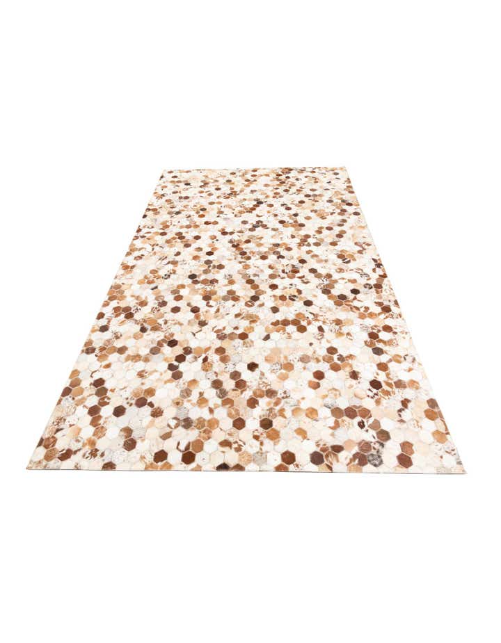 5' 1 x 8' 2 Cowhide Leather Rug