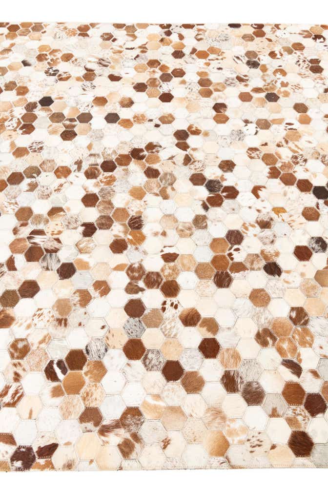 5' 1 x 8' 2 Cowhide Leather Rug