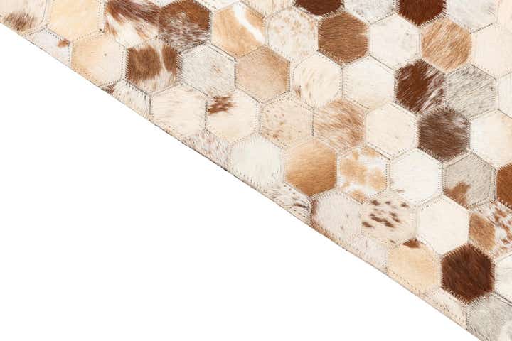5' 1 x 8' 2 Cowhide Leather Rug