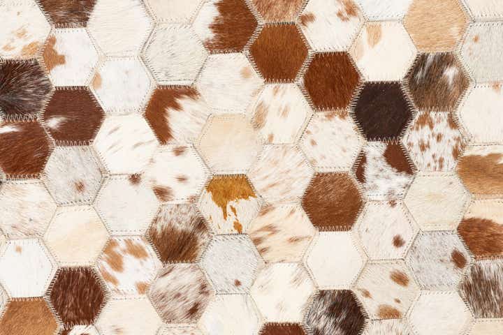 5' 1 x 8' 2 Cowhide Leather Rug