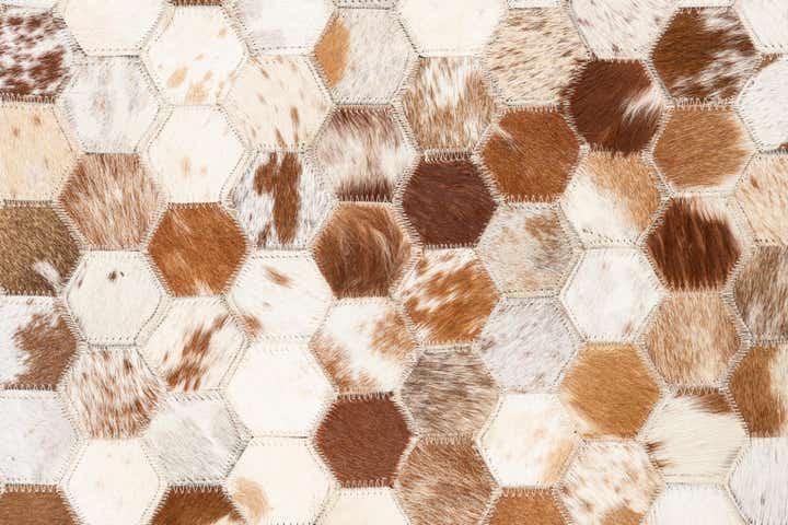 5' 1 x 8' 2 Cowhide Leather Rug