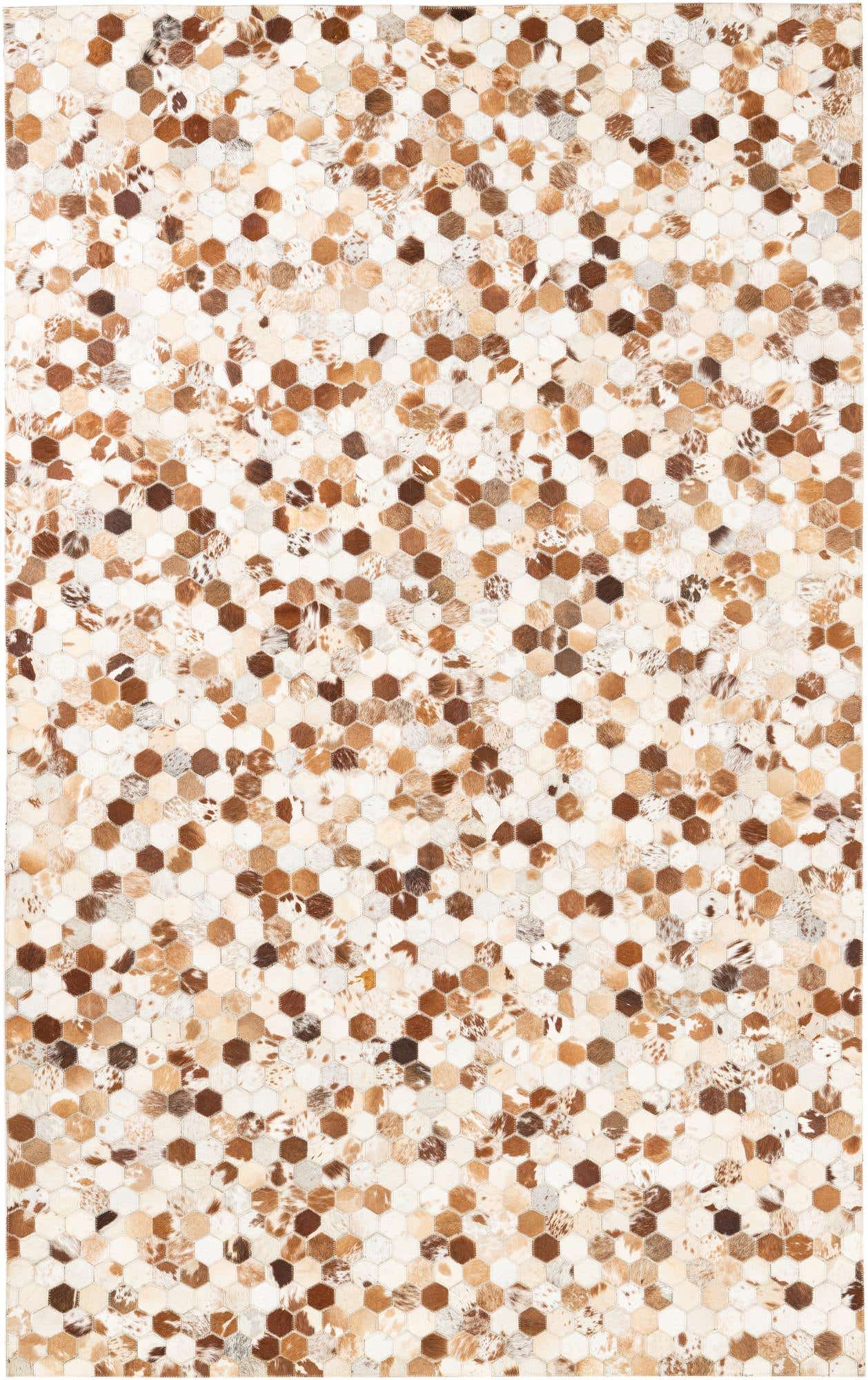 5' 1 x 8' 2 Cowhide Leather Rug