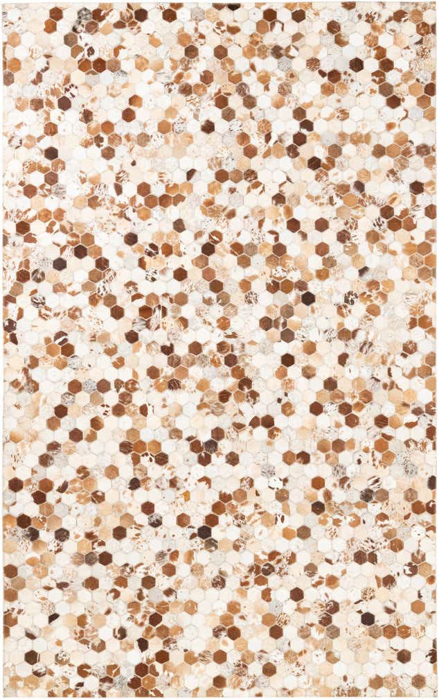 5' 1 x 8' 2 Cowhide Leather Rug