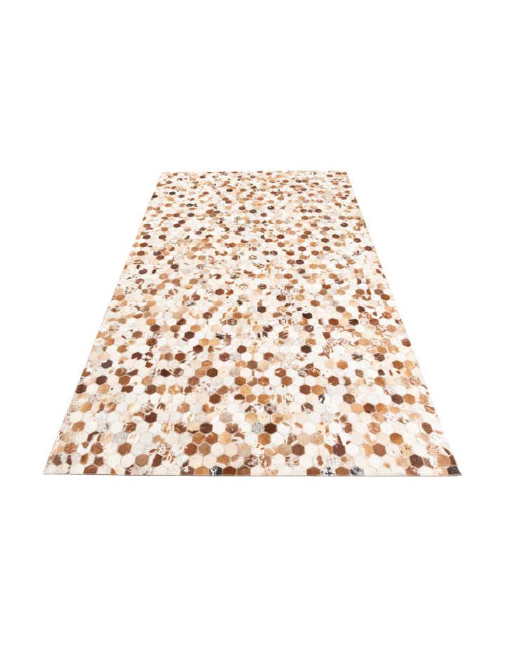 5' 1 x 8' Cowhide Leather Rug