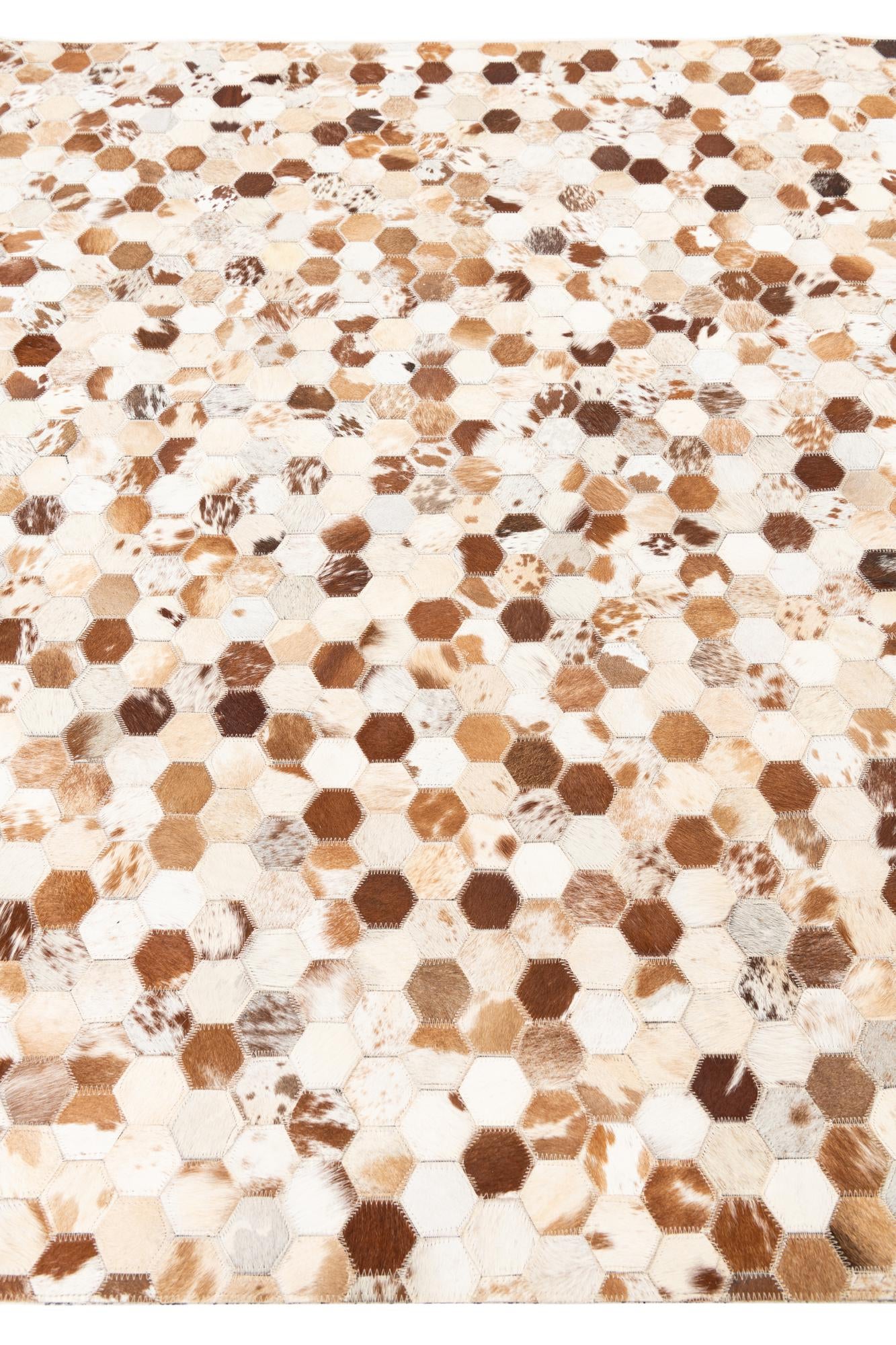 5' 1 x 8' Cowhide Leather Rug