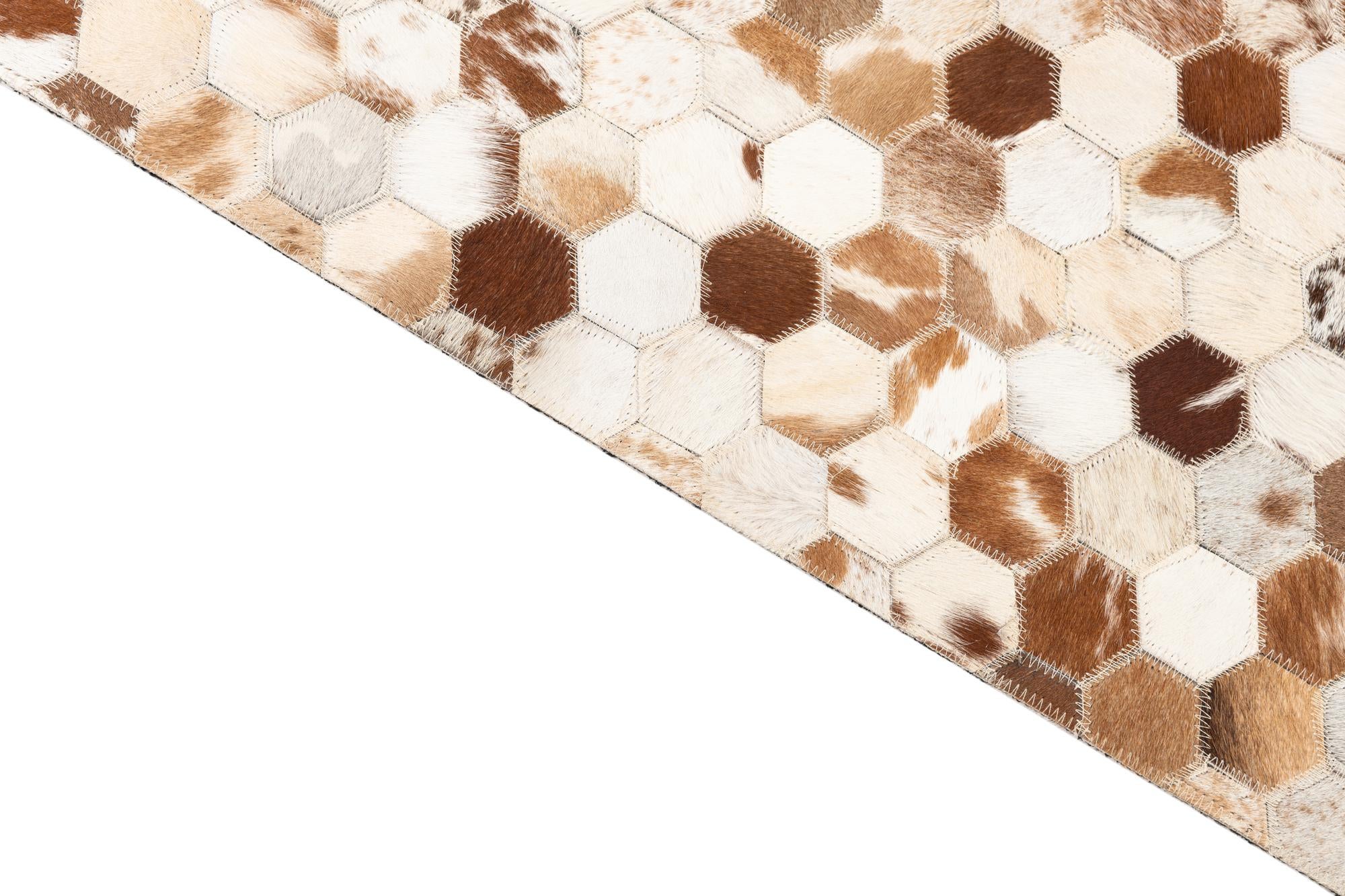 5' 1 x 8' Cowhide Leather Rug