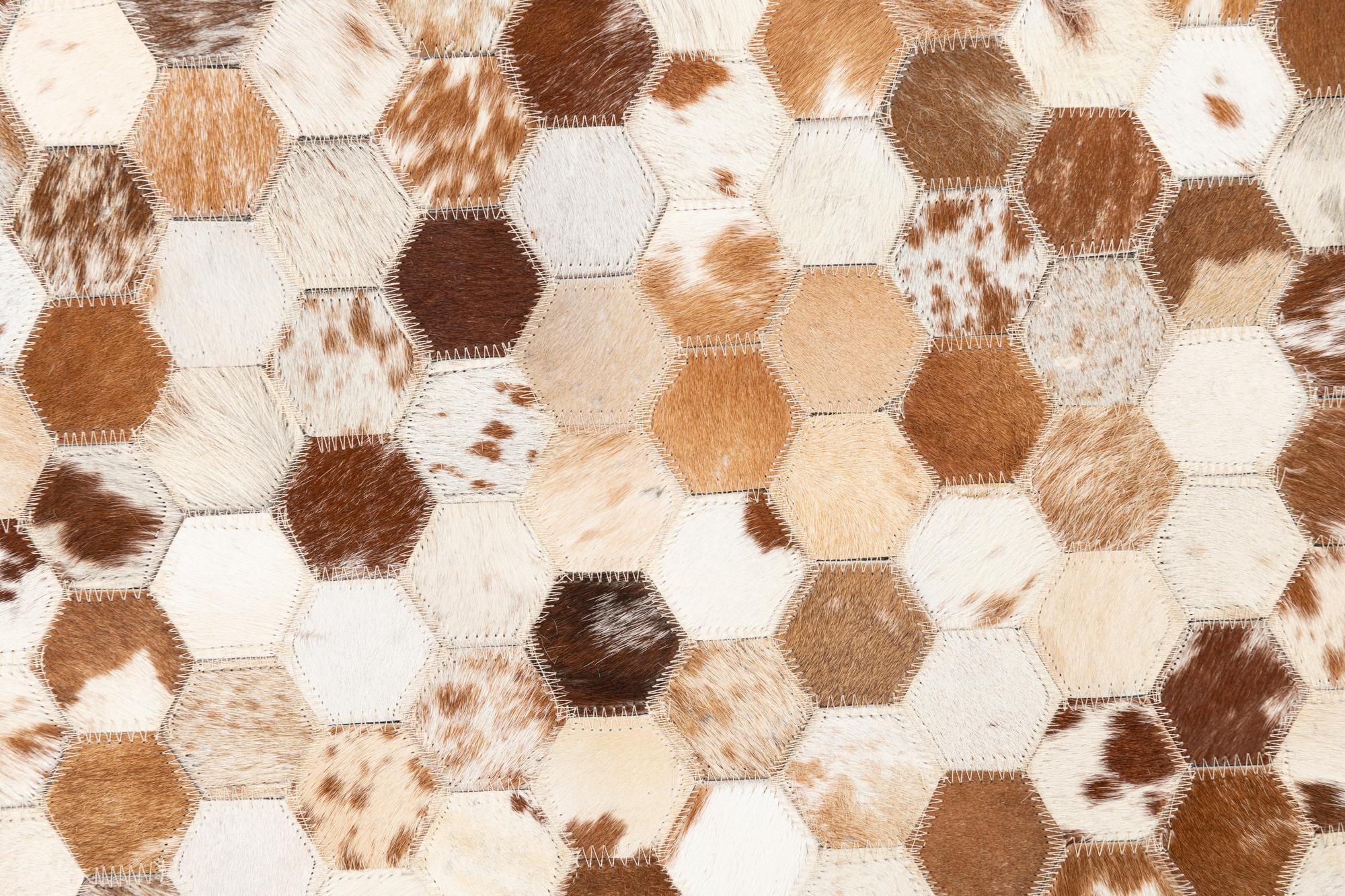 5' 1 x 8' Cowhide Leather Rug