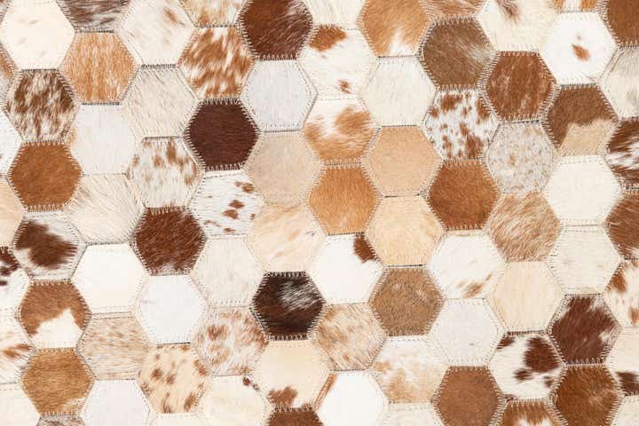 5' 1 x 8' Cowhide Leather Rug