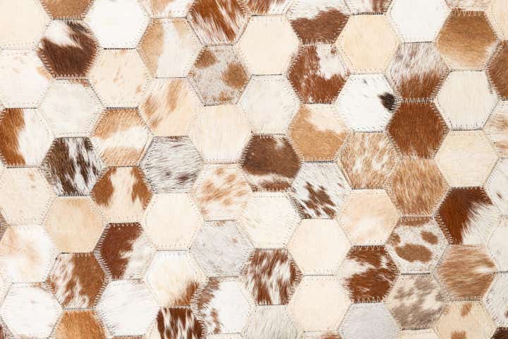5' 1 x 8' Cowhide Leather Rug