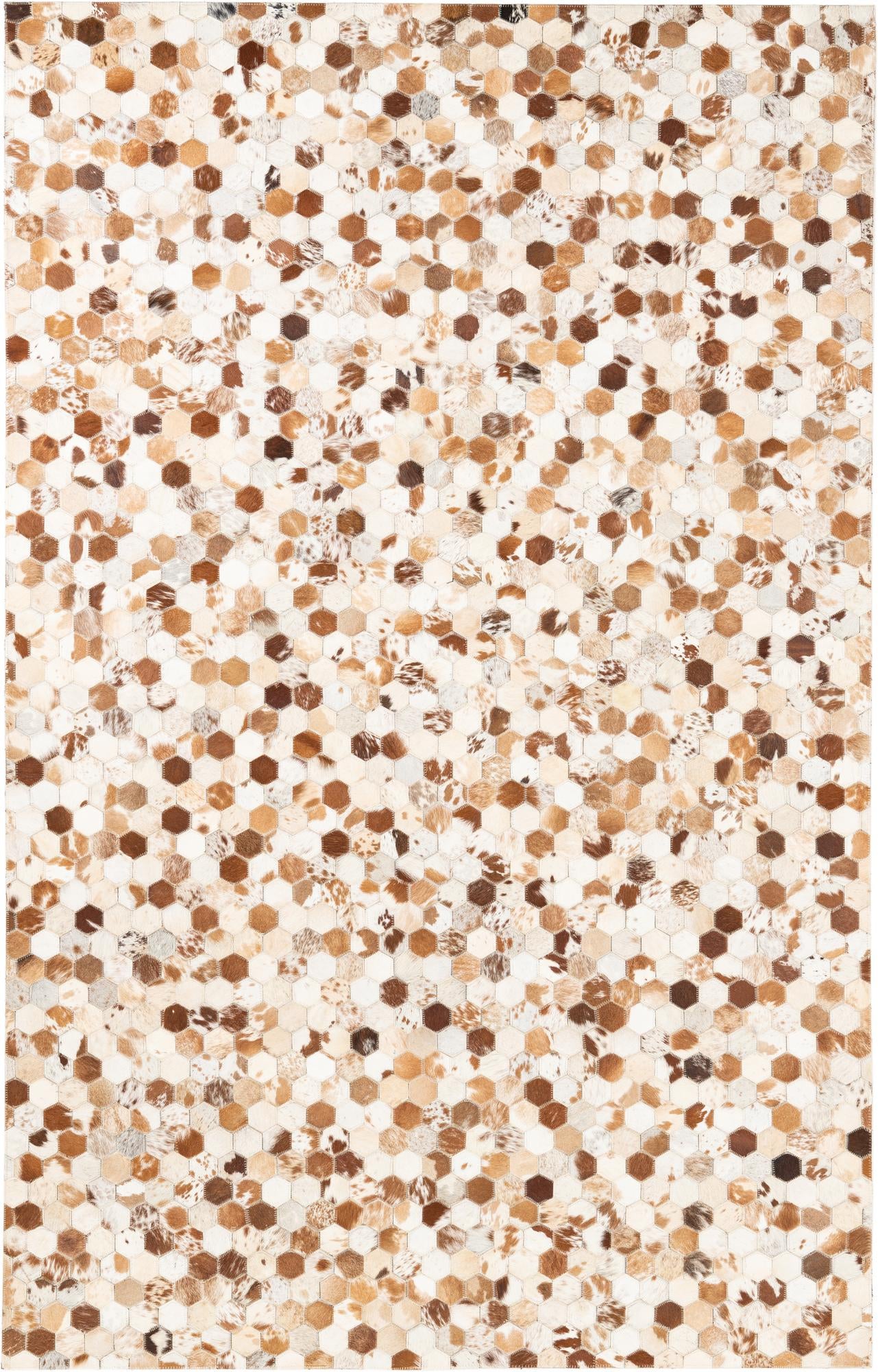 5' 1 x 8' Cowhide Leather Rug