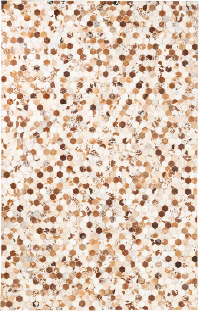 5' 1 x 8' Cowhide Leather Rug