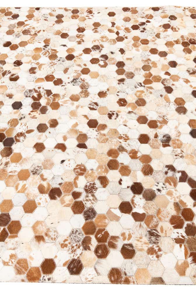 5' 1 x 8' Cowhide Leather Rug