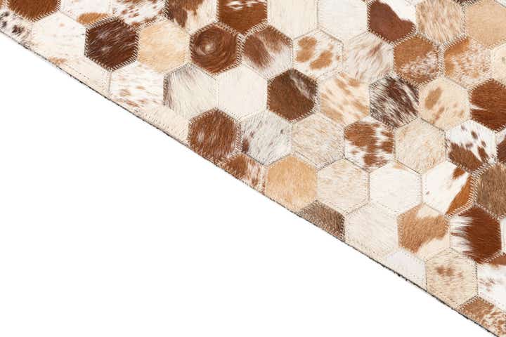 5' 1 x 8' Cowhide Leather Rug
