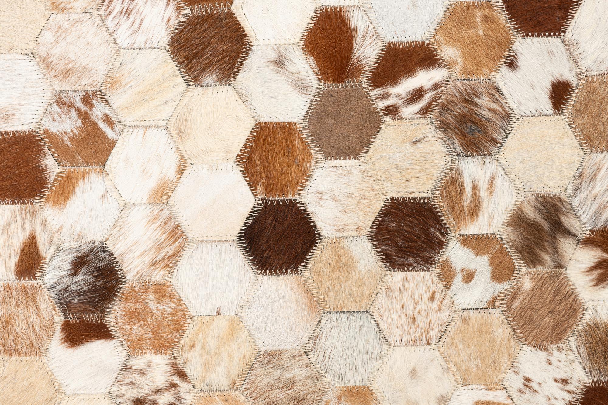 5' 1 x 8' Cowhide Leather Rug