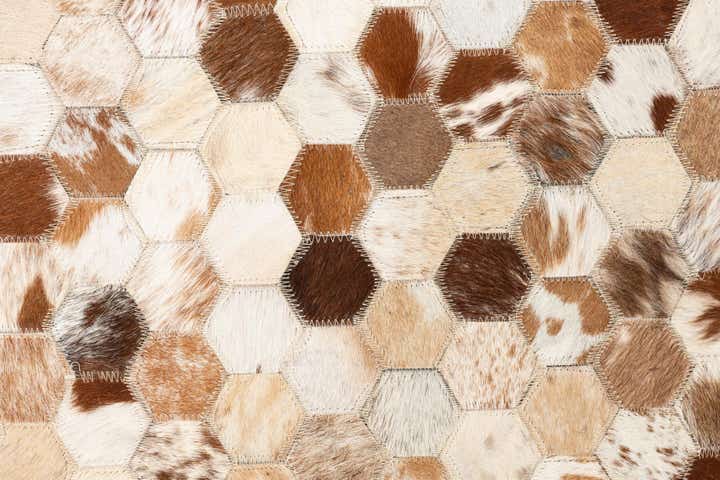 5' 1 x 8' Cowhide Leather Rug