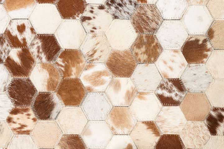 5' 1 x 8' Cowhide Leather Rug