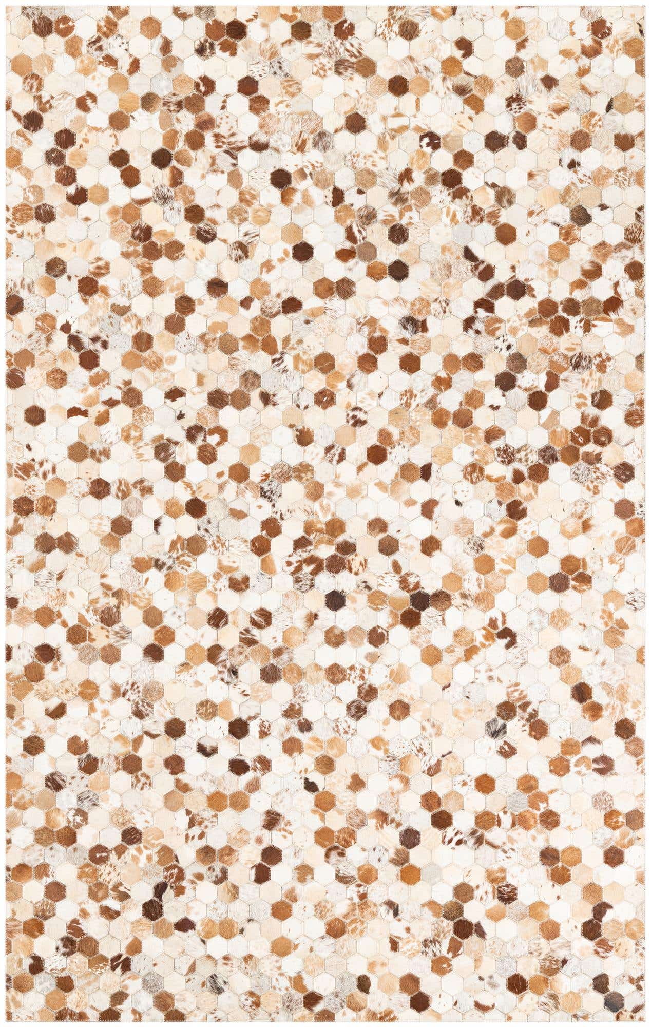 5' 1 x 8' Cowhide Leather Rug