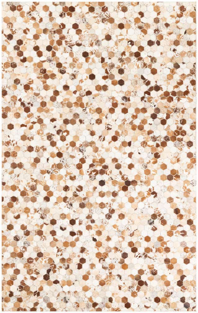 5' 1 x 8' Cowhide Leather Rug
