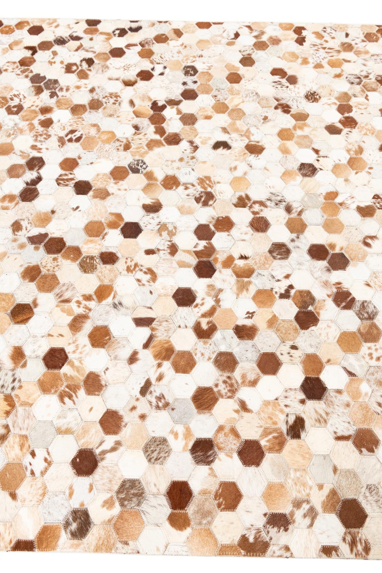5' x 8' 1 Cowhide Leather Rug