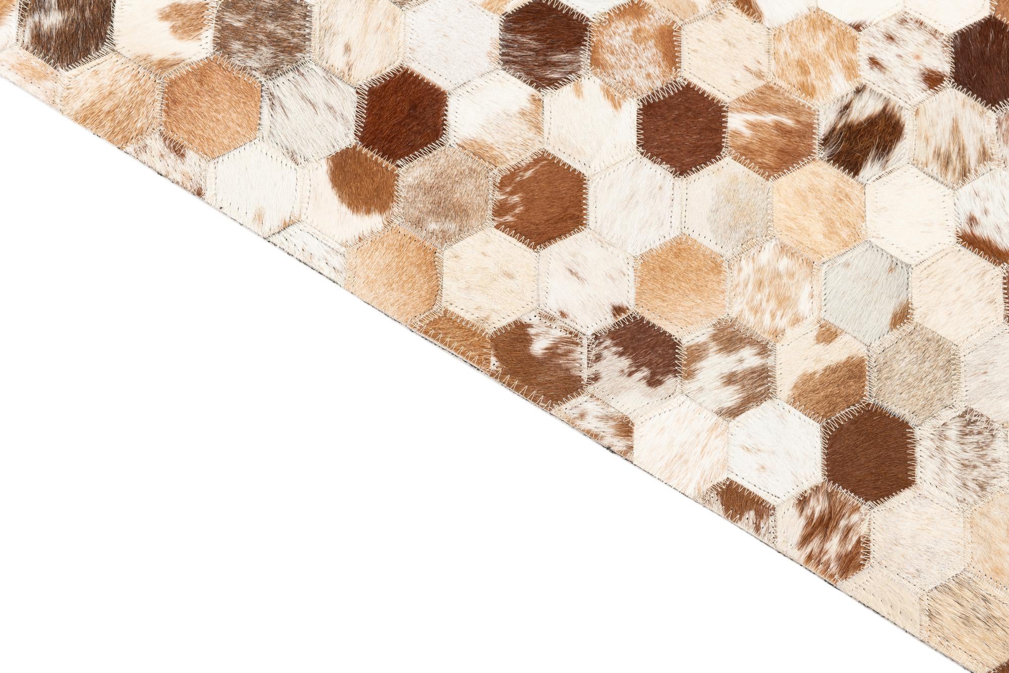 5' x 8' 1 Cowhide Leather Rug