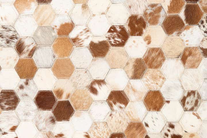 5' x 8' 1 Cowhide Leather Rug