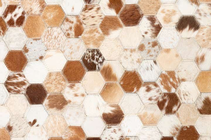 5' x 8' 1 Cowhide Leather Rug
