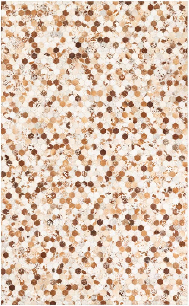 5' x 8' 1 Cowhide Leather Rug