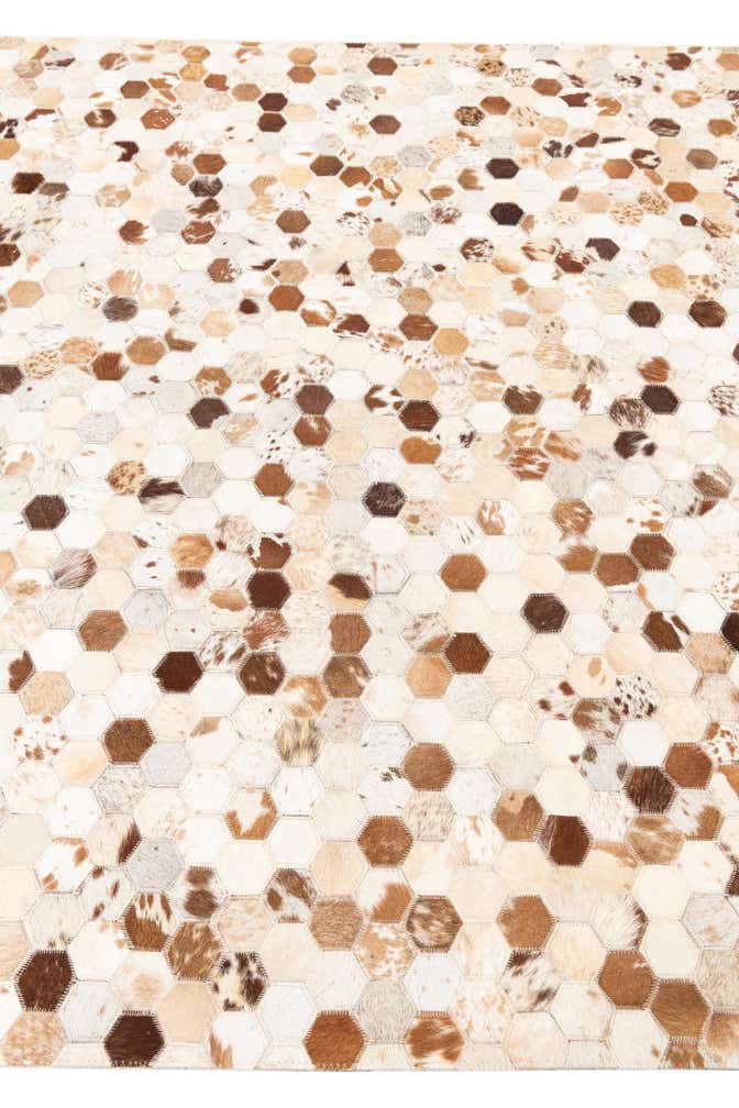 5' 1 x 8' Cowhide Leather Rug