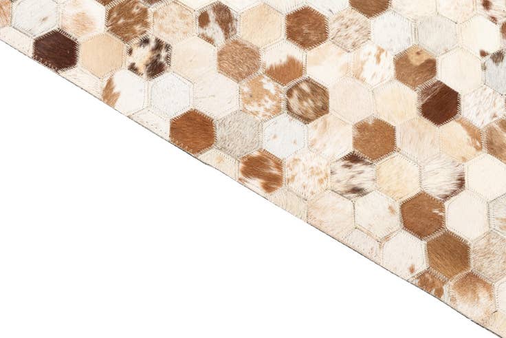 Detail image of 5' 1 x 8' Cowhide Leather Rug