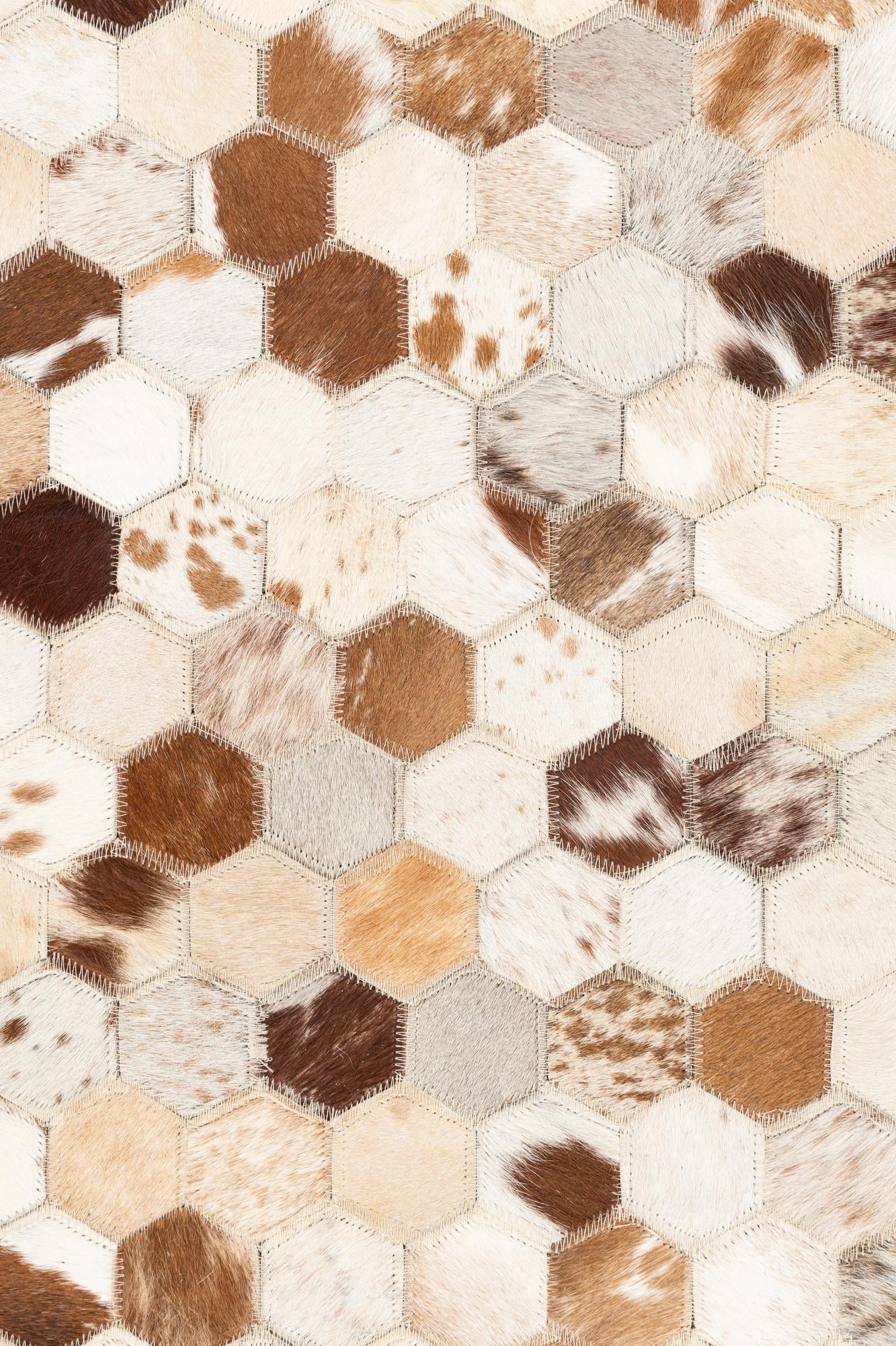 5' 1 x 8' Cowhide Leather Rug