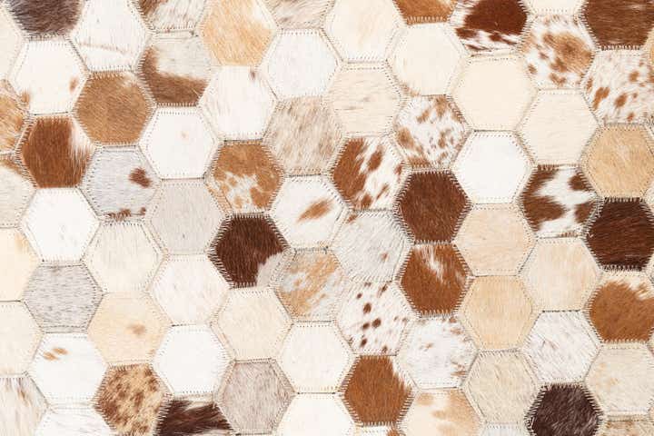 5' 1 x 8' Cowhide Leather Rug