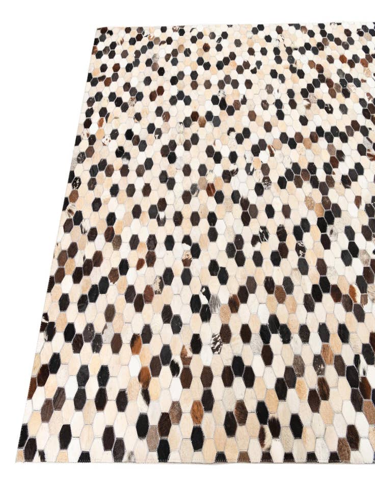 Detail image of 5' 1 x 8' Cowhide Leather Rug