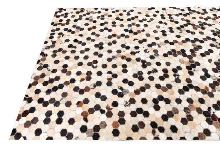 Detail image of 5' 1 x 8' Cowhide Leather Rug