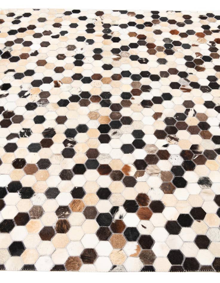 Detail image of 5' 1 x 8' Cowhide Leather Rug