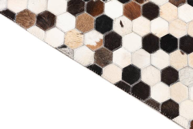 Detail image of 5' 1 x 8' Cowhide Leather Rug