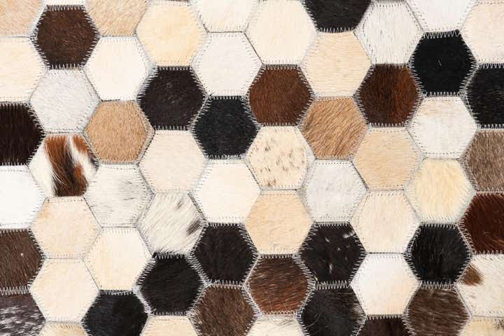 5' 1 x 8' Cowhide Leather Rug